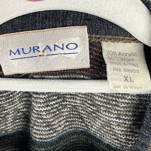 VTG Murano Sweater Vest Mens XL Wool Blend V Neck Italy Made Grandpa Academia - Picture 6 of 13